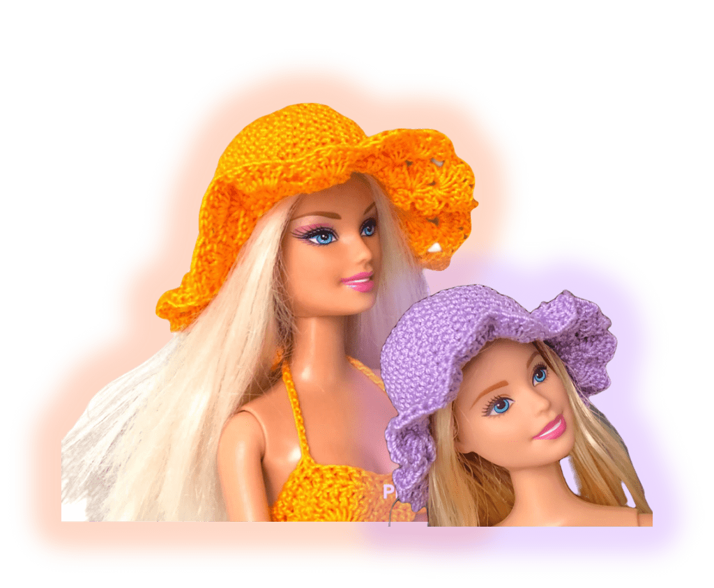 filosoof met tijd buiten gebruik Gratis haakpatroon zonnehoed voor Barbie en soortgelijke tienerpoppen